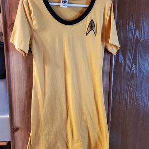 Roddenberry Star Trek The Origingal Series Gold Yellow T-Shirt Dress